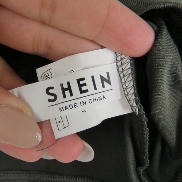 Shein Olive Green Open Cut Out Criss Cross Wrap Tie Long Sleeve Crop Top Small - Picture 5 of 7